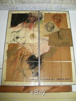 1967 JOHN LENNON collage by Drew Walker completed in San Francisco 1 of 1
