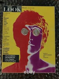 1968 LOOK Magazine John Lennon Beatles Pull Out Poster Portfolio Richard Avedon