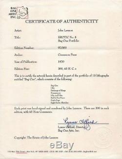 1970 JOHN LENNON hand signed Bag One lithograph autographed 23 x 30 Beatles COA