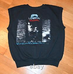 1970's JOHN LENNON vtg sleeveless sweatshirt shirt (M/L) Rare! 70s 80s Beatles