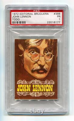 1972 Editorial Bruguera Todo 386 John Lennon Beatles Music PSA 1 NQ vintage Card