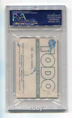 1972 Editorial Bruguera Todo 386 John Lennon Beatles Music PSA 1 NQ vintage Card