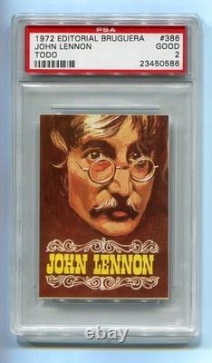 1972 Editorial Bruguera Todo 386 John Lennon Beatles Music PSA 2 NQ vintage Card