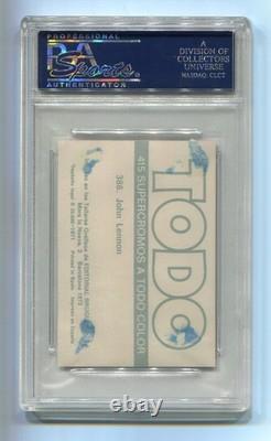 1972 Editorial Bruguera Todo 386 John Lennon Beatles Music PSA 2 NQ vintage Card