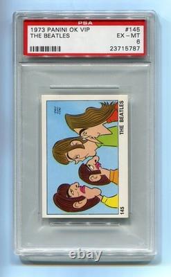 1973 Panini OK VIP 145 The Beatles PSA 6 EX-Mint sticker P McCartney John Lennon