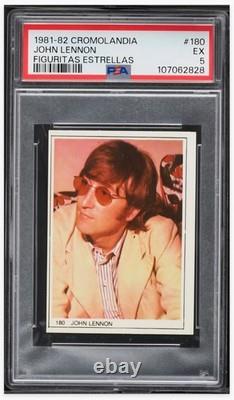 1981-82? Cromolandia Stickers John Lennon Figurias Estrellas #180 PSA-5