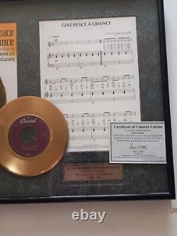 1997 John Lennon Plastic Ono Band Give Peace A Chance 24k Gold Limited Edition
