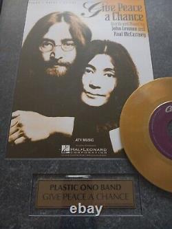 1997 John Lennon Plastic Ono Band Give Peace A Chance 24k Gold Limited Edition