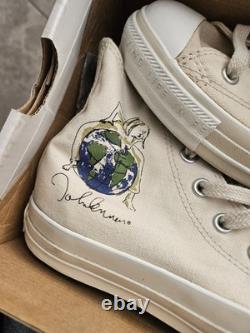 2004 John Lennon Imagine Peace All Star Converse High Top The Beatles Shoes Sz 5