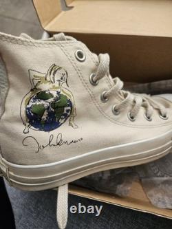 2004 John Lennon Imagine Peace All Star Converse High Top The Beatles Shoes Sz 5