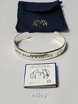 2007 Beatles John Lennon Collection Sterling Silver 6.5 Cuff Bracelet