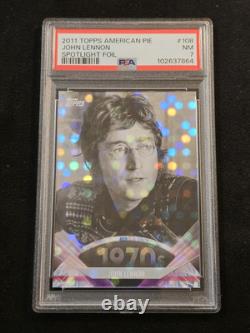 2011 Topps American Pie John Lennon Beatles Spotlight Foil /76 PSA 7