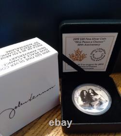 2019 Canada 1 oz Silver Proof Coin John Lennon The Beatles Give Peace a Chance
