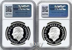 2024-'25 2PD GB SILVER 1OZ PAUL McCARTNEY & JOHN LENNON BEATLES SET NGC PF70 FR