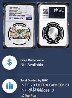 2024-'25 2PD GB SILVER 1OZ PAUL McCARTNEY & JOHN LENNON BEATLES SET NGC PF70 FR