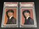 2 Card Lot 1964 Beatles Diary PSA 8 #21A George Harrison John Lennon Back Topps