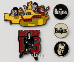5 PINS THE BEATLES YELLOW SUBMARINE L. E. TOUR McCARTNEY JOHN LENNON GEORGE RINGO