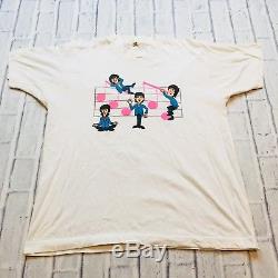 70s 80s VTG THE BEATLES T Shirt Rock Roll L SCREEN STARS John Lennon Caricature