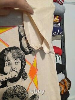 70s VINTAGE The Beatles Double Sided Band Tour Art John Lennon McCartney size M