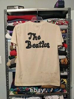 70s VINTAGE The Beatles Double Sided Band Tour Art John Lennon McCartney size M