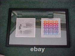 Art John Lennon The Beatles Forever Stamp In Black Float Framed Double Sided NEW