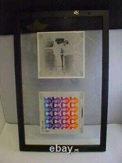 Art John Lennon The Beatles Forever Stamp In Black Float Framed Double Sided NEW