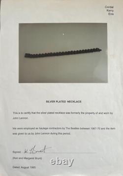 Awesome & Rare Silver Plated Necklace Owned & Worn By John Lennon 1960's Beatles