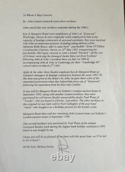 Awesome & Rare Silver Plated Necklace Owned & Worn By John Lennon 1960's Beatles