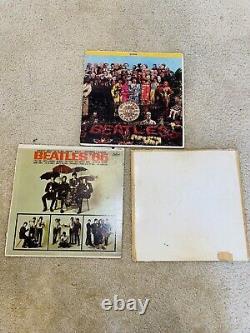 BEATLES 3LP LOWER GRADE RECORD LOTSGT PEPPER, WHITE ALBUM #1166271, Beatles'65