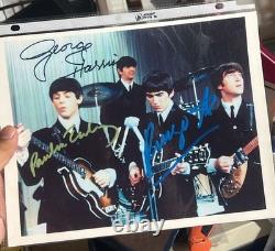 BEATLES Autographed Signed Photo McCARTNEY HARRISON RINGO Missing John Lennon