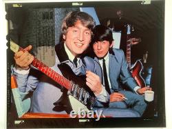 BEATLES JOHN LENNON GEORGE HARRISON Rare Original Press Photo Transparency