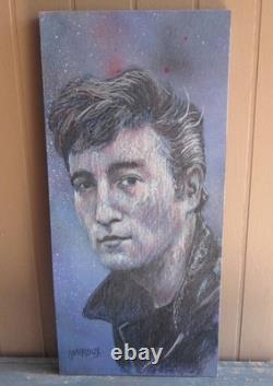 BEATLES JOHN LENNON OIL PAINTING PORTRAIT by AMIROUX