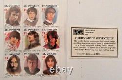 BEATLES JOHN LENNON withCOA Six New Stamp Sheets International Collectors Society