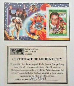 BEATLES JOHN LENNON withCOA Six New Stamp Sheets International Collectors Society