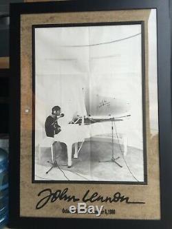 BEATLES John Lennon Signed. Framed Poster. AUTHENTICITY Autographed