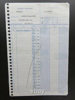 BEATLES LENNON McCARTNEY 1970 NORTHERN SONGS ROYALTY STATEMENT FOR YESTERDAY