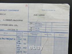 BEATLES LENNON McCARTNEY 1970 NORTHERN SONGS ROYALTY STATEMENT FOR YESTERDAY