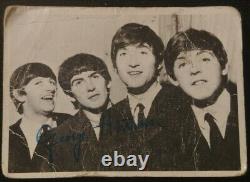 BEATLES Shadow Box Signed Pictures & 7 Pins John Lennon, Paul McCartney