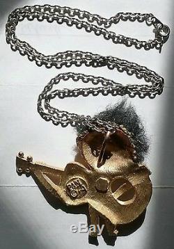 Beatles 1964 Necklace Pendant Figure & Chain John Lennon George Harrison Pan64