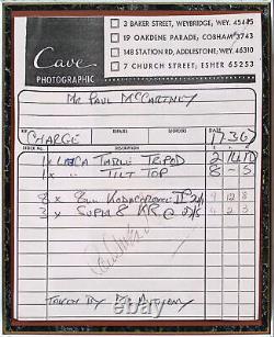 Beatles (4) Lennon, McCartney, Harrison & Starr Signed Framed Display BAS LOA
