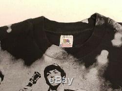 Beatles Apple BLACK T Shirt All Over Print SINGLE STITCH VTG 90s Mens XL