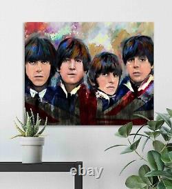 Beatles Art Ready To Hang Canvas Print The Beatles Wall Art John Lennon Portrait
