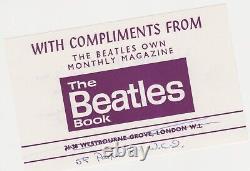 Beatles Book Monthly PROMO Compliments Slip John Lennon Paul McCartney fan club