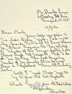 Beatles Charles Lennon Signed Autograph Handwritten Letter (John's Uncle)