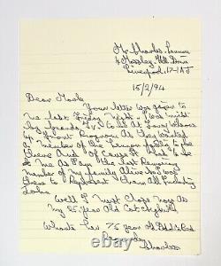 Beatles Charles Lennon Signed Autograph Handwritten Letter (John's Uncle)