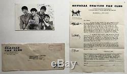 Beatles Fan Club John Lennon, Paul Mccartney, George Harrison, Ringo Signed Lot