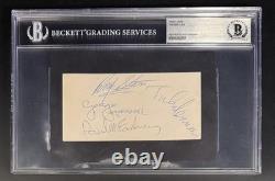 Beatles Full Band Signed Slabbed Card Paul McCartney John Lennon Ringo George
