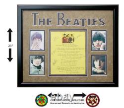 Beatles Here Comes The Sun Lyrics Signed Lennon McCartney Harrison Starr