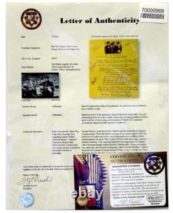 Beatles Here Comes The Sun Lyrics Signed Lennon McCartney Harrison Starr