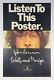 Beatles John Lennon 1974 Walls And Bridges Listen To This Apple UK Promo Poster